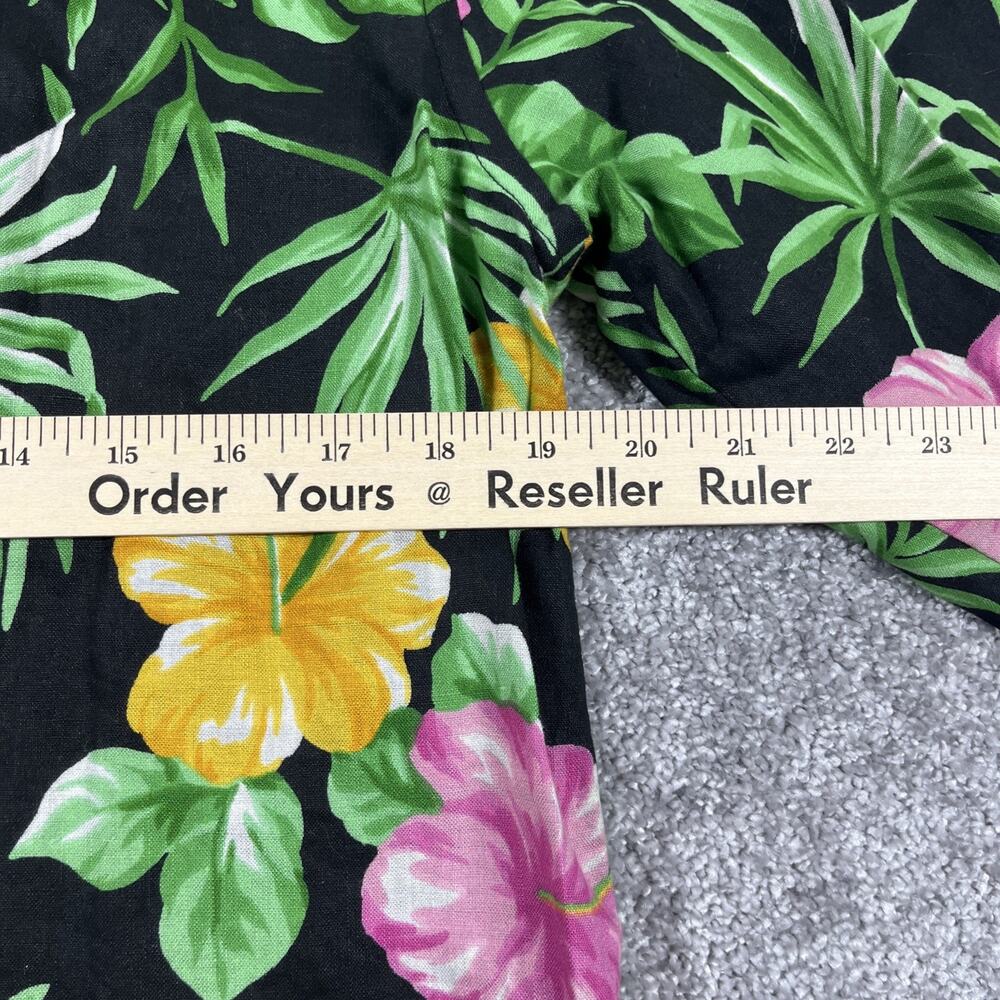 Lauren Ralph Lauren Kimono Womens Small Linen Button Knots Hibiscus Vacation - Picture 11 of 13